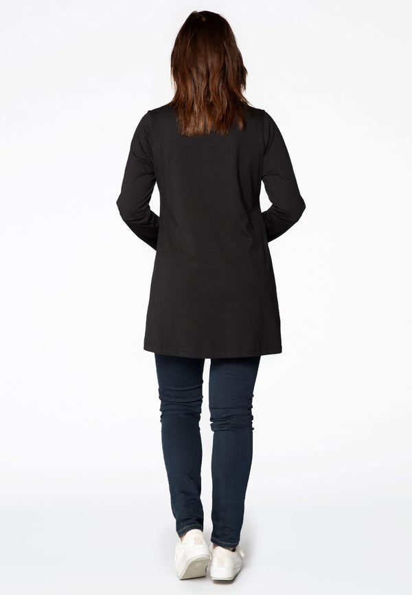 Yoek Tuniek Flare Knopen COTTON - Zwart