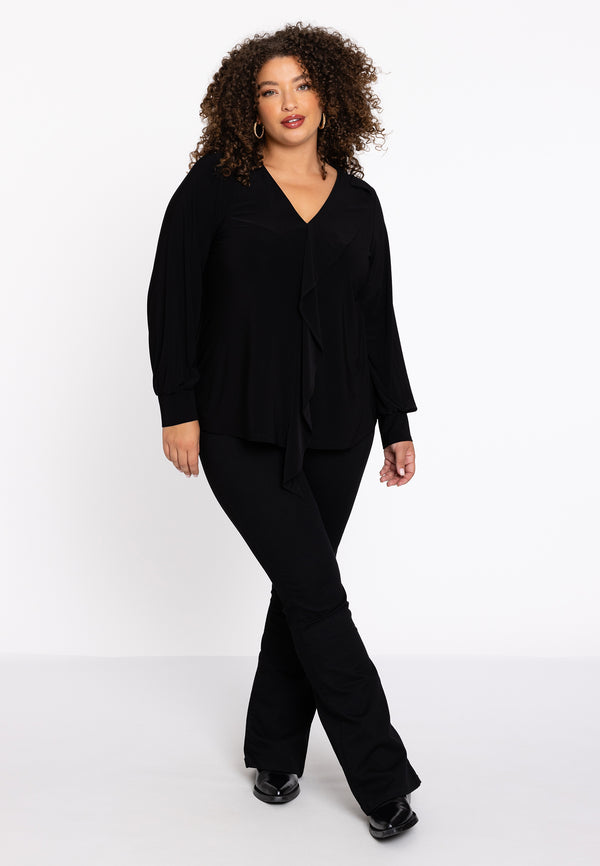 Yoek Tuniek Kort Flare DOLCE - Zwart