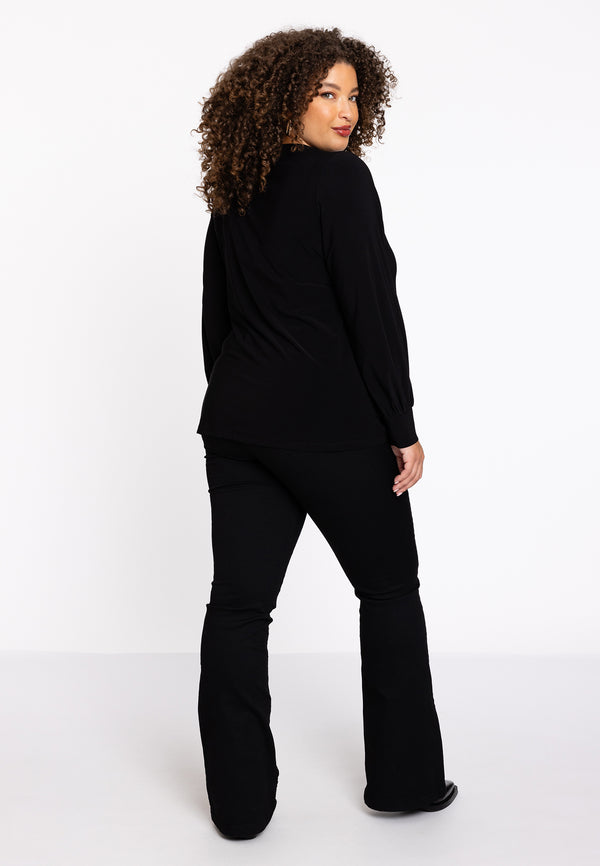 Yoek Tuniek Kort Flare DOLCE - Zwart