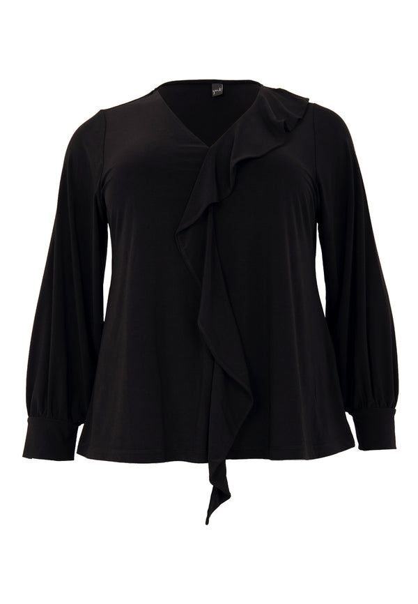 Yoek Tuniek Kort Flare DOLCE - Zwart