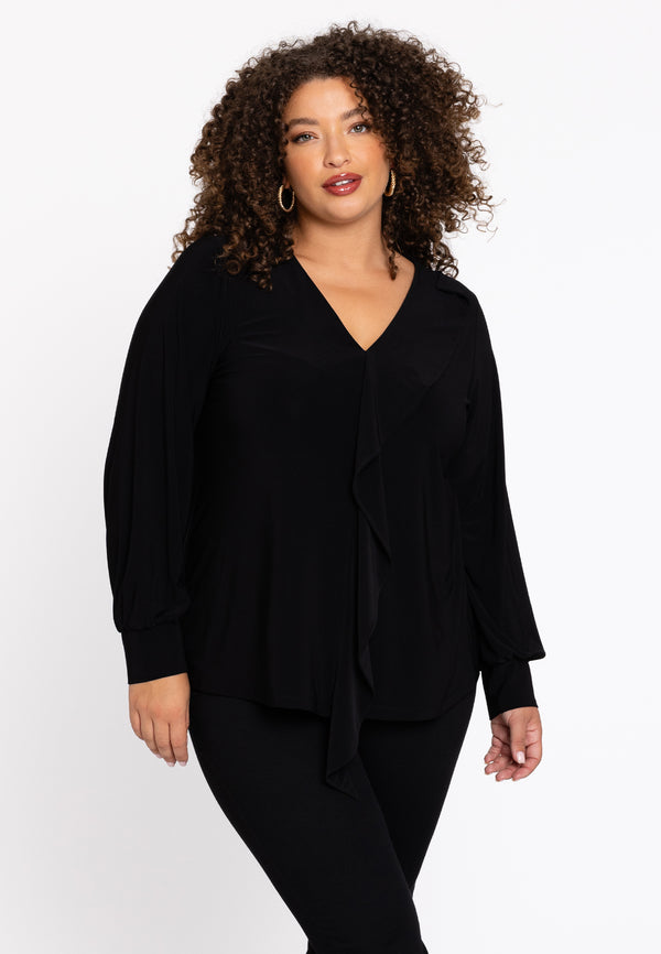 yoek Tuniek kort flare DOLCE - Zwart