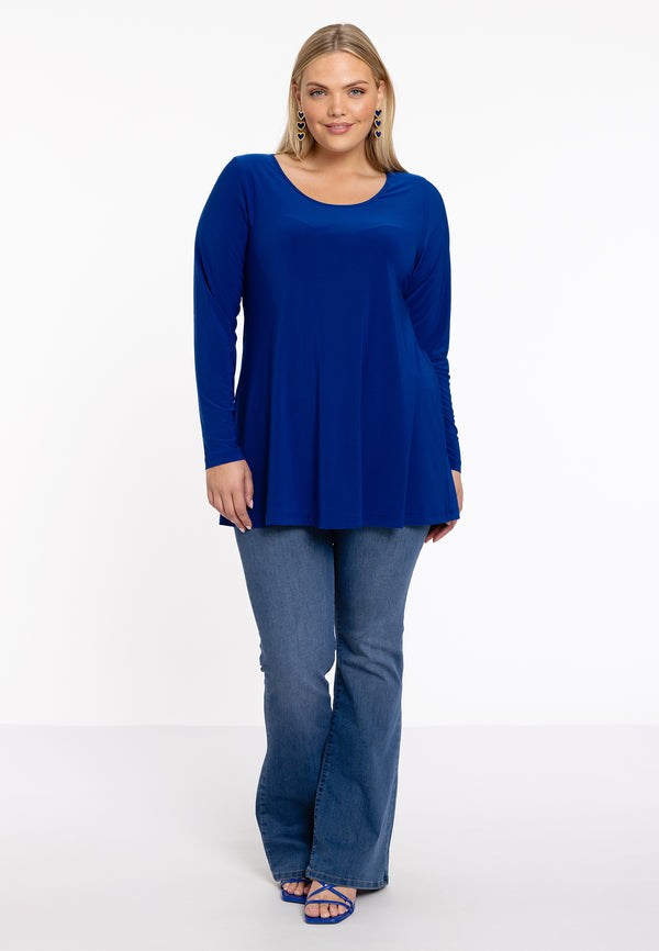 Yoek Tuniek Lange Mouwen Flare DOLCE - Indigo