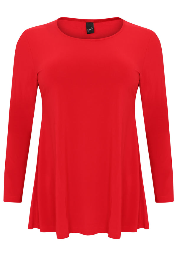 Yoek Tuniek Lange Mouwen Flare DOLCE - Rood