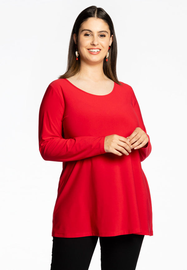 yoek Tuniek lange mouwen flare DOLCE - Rood