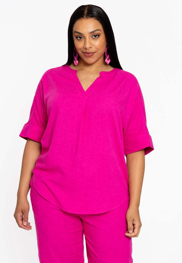 yoek Tuniek LINEN MIX - Roze