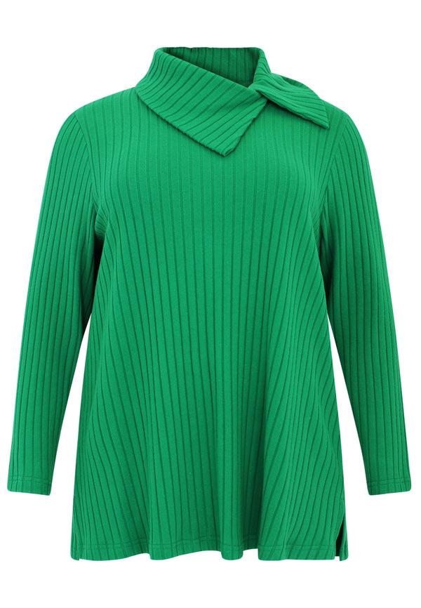 Yoek Tuniek Met Asymmetrische Kraag RIB - Groen
