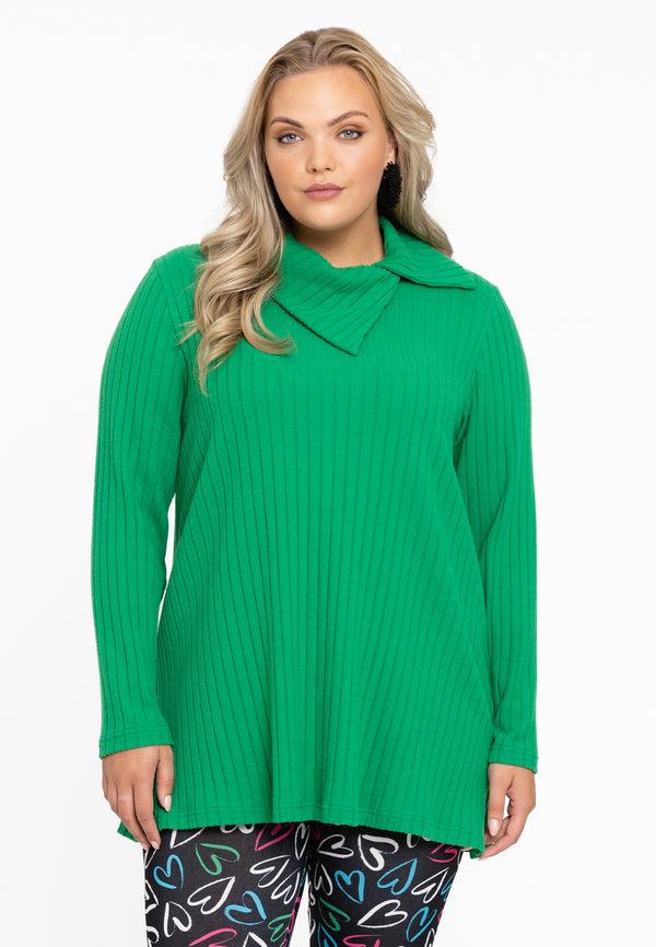 yoek Tuniek met asymmetrische kraag RIB - Groen