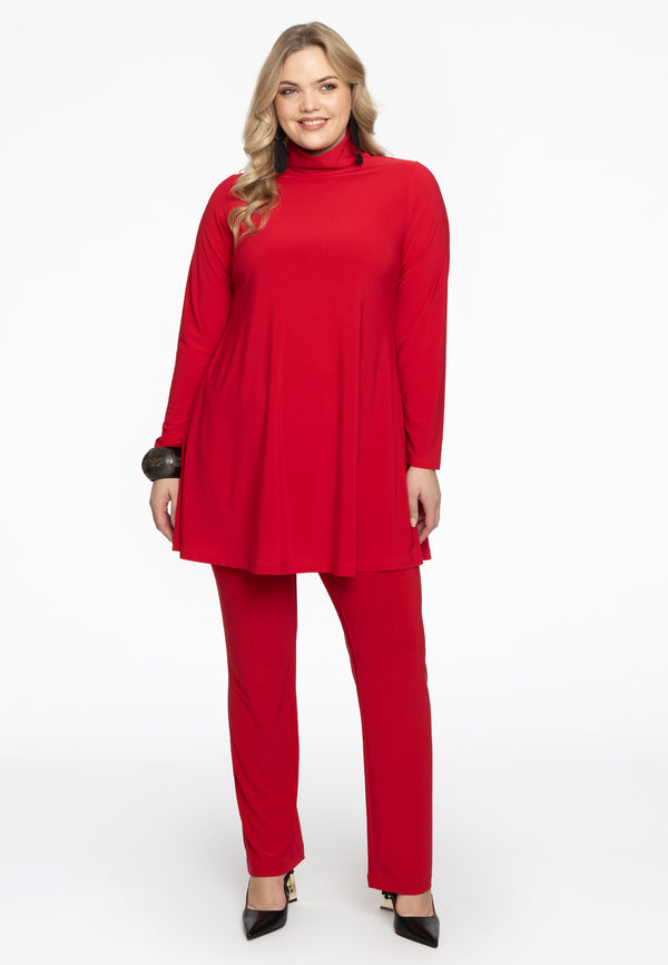 Yoek Tuniek Met Col Wide Bottom - Rood
