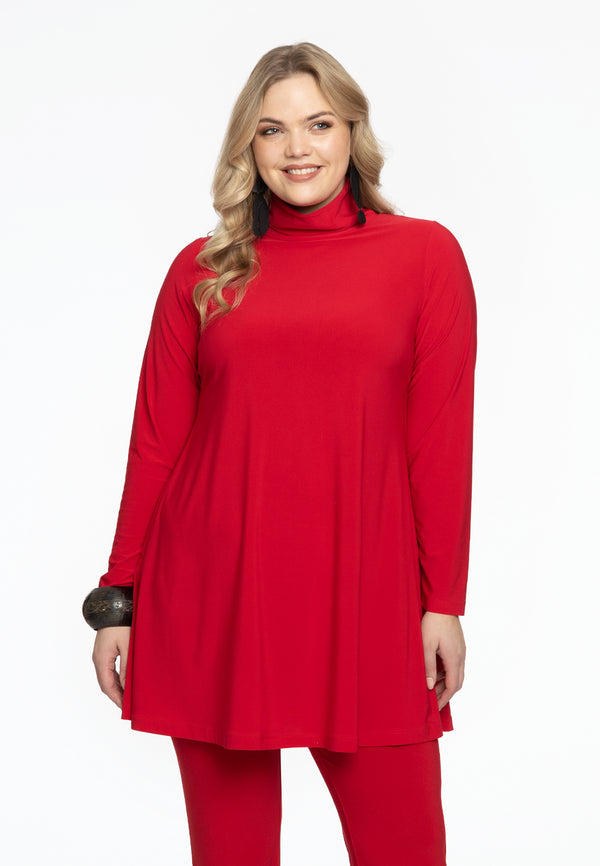 yoek Tuniek met col wide bottom - Rood