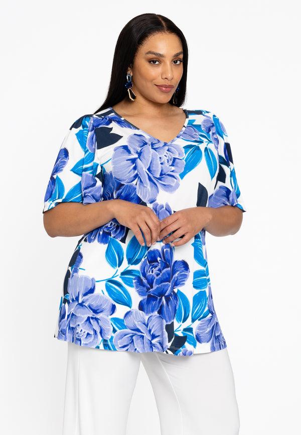 yoek Tuniek met geplooide mouw SILVERLING - Paars