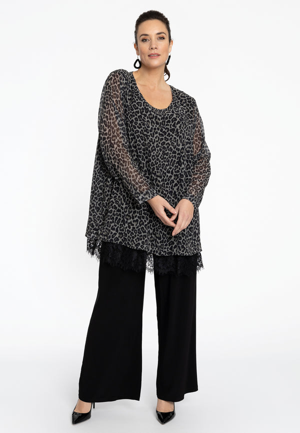 Yoek Tuniek Met Kant LEONA - Grijs