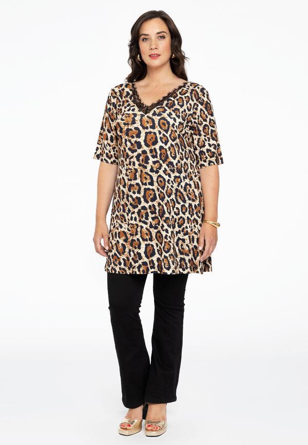 Yoek Tuniek Met Kant LEOPARD - Light Brown