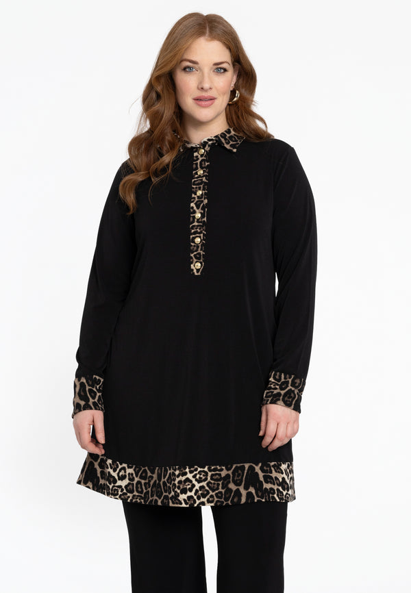 yoek Tuniek met Leo kraag - Zwart