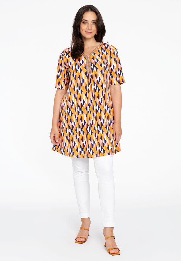Yoek Tuniek Met Plooi HARLEQUIN - Oranje