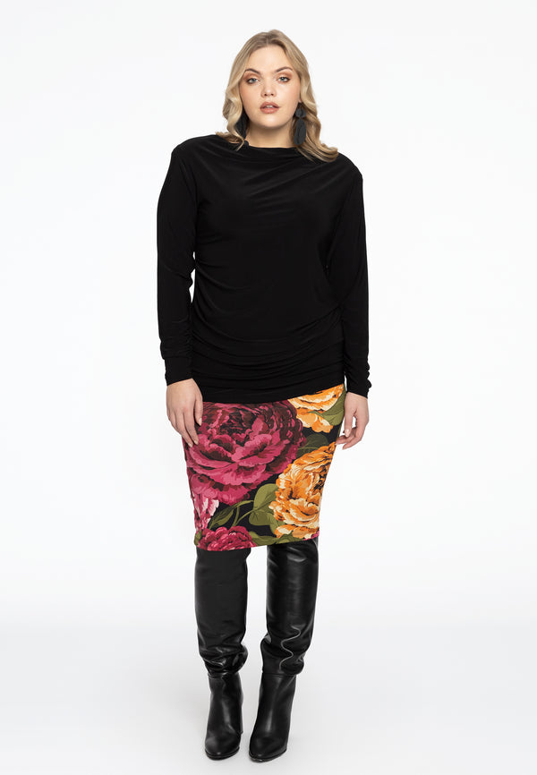 Yoek Tuniek Met Plooien DOLCE - Zwart