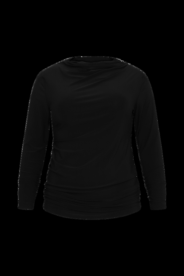 Yoek Tuniek Met Plooien DOLCE - Zwart