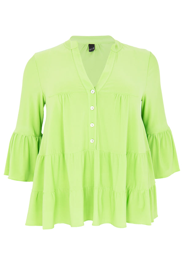 Yoek Tuniek Met Ruches DOLCE - Bright Green