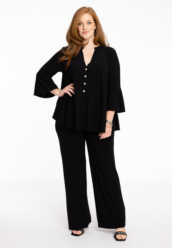 Yoek Tuniek Met Ruches DOLCE - Zwart