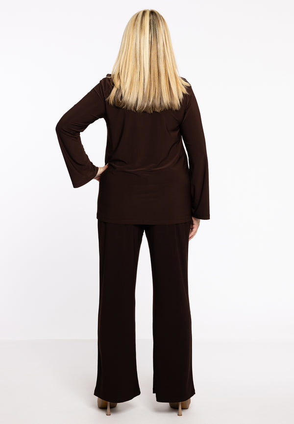 Yoek Tuniek Met V-hals Opening DOLCE - Bruin