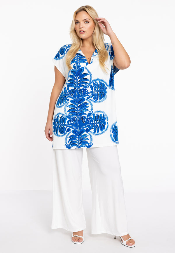 Yoek Tuniek Mouwloos Wijd AZUR - Indigo