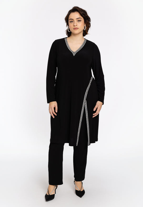 Yoek Tuniek Strass DOLCE - Zwart