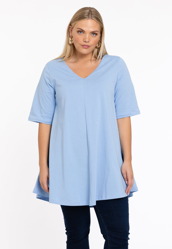 yoek Tuniek Swing korte mouw COTTON - light blue