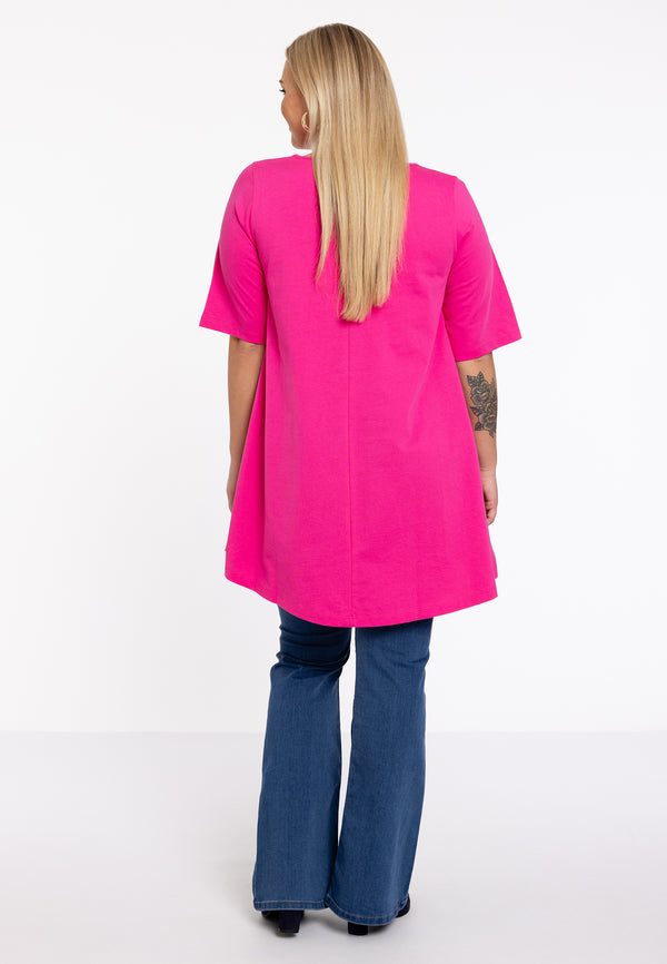 Yoek Tuniek Swing Korte Mouw COTTON - Roze