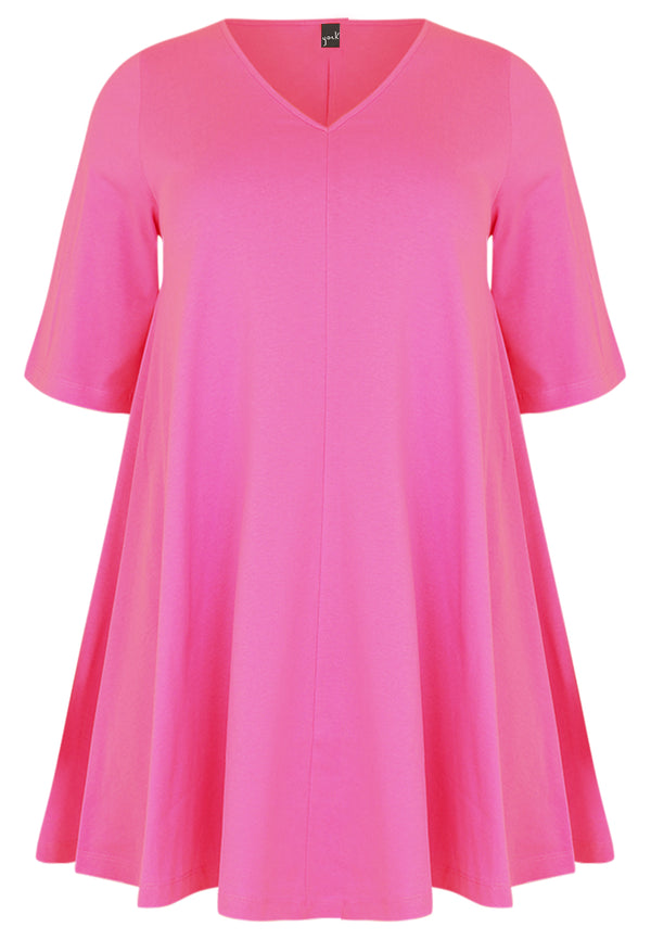 Yoek Tuniek Swing Korte Mouw COTTON - Roze