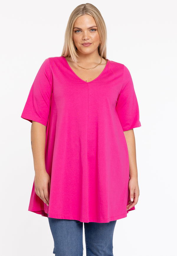 yoek Tuniek Swing korte mouw COTTON - Roze
