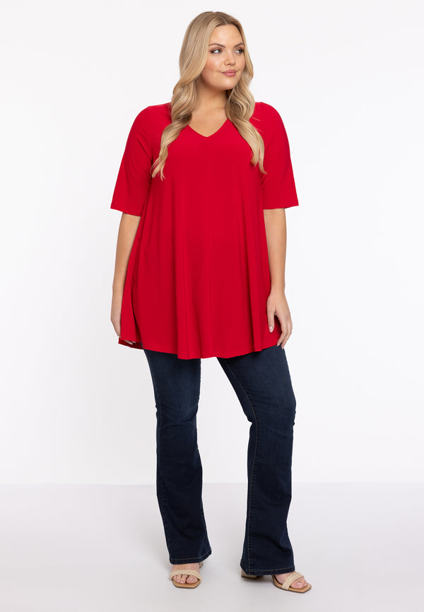 Yoek Tuniek Swing Short Sleeve DOLCE - Rood