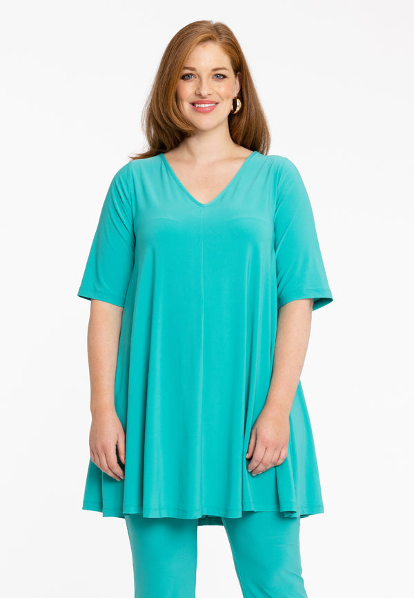 yoek Tuniek Swing short sleeve DOLCE - Turquoise