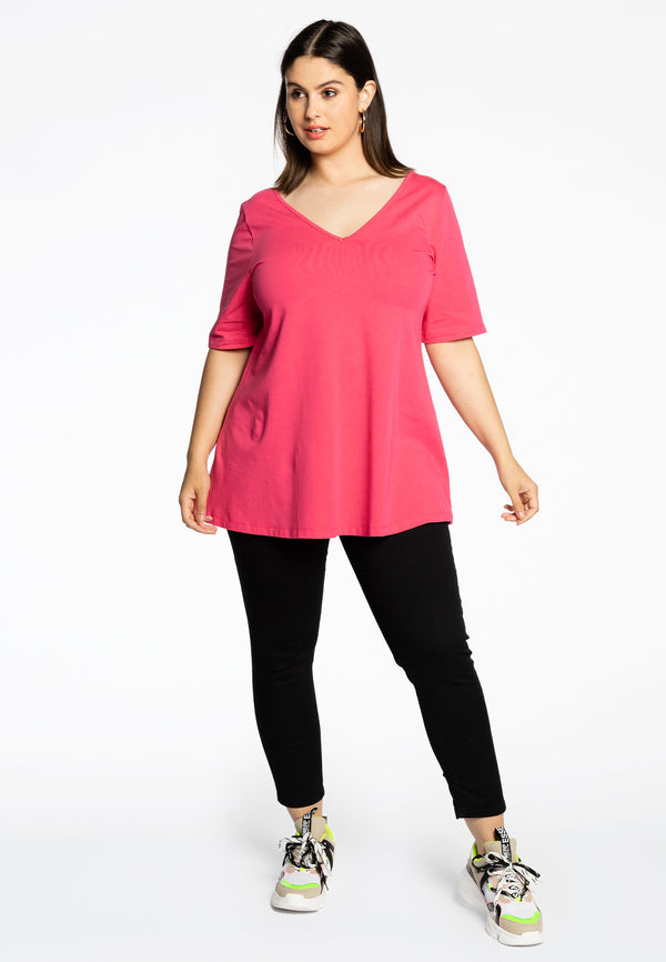 Yoek Tuniek V Flare COTTON - Roze