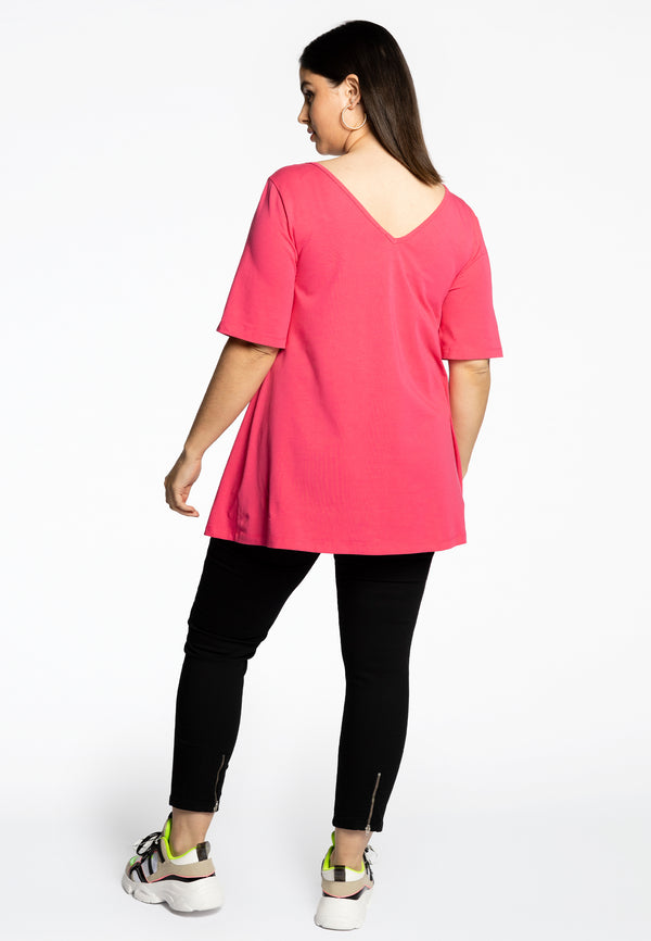 Yoek Tuniek V Flare COTTON - Roze