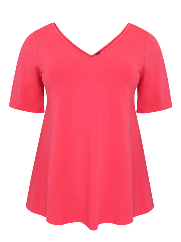 Yoek Tuniek V Flare COTTON - Roze