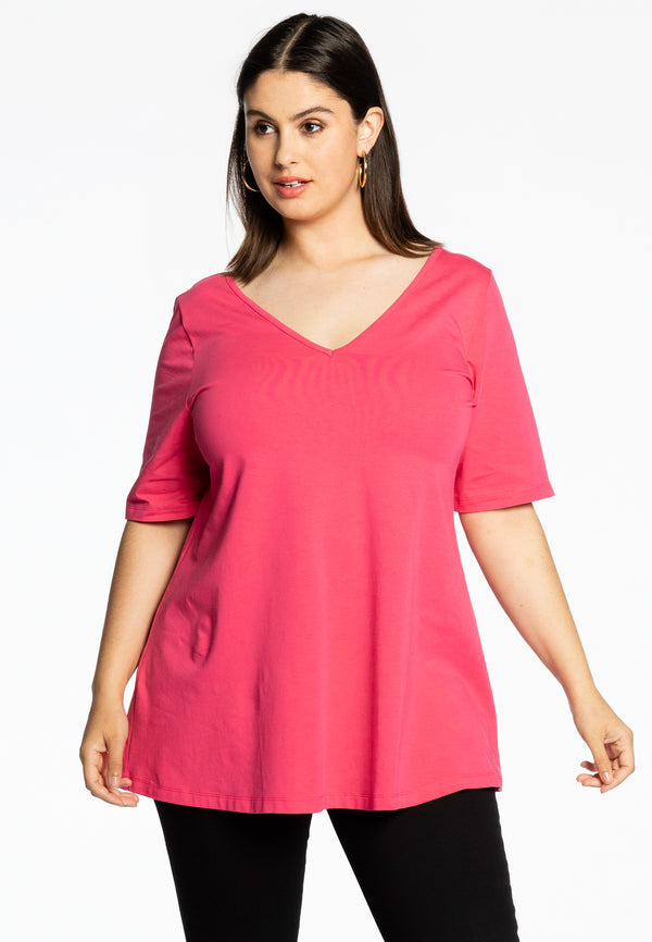 yoek Tuniek V flare COTTON - Roze