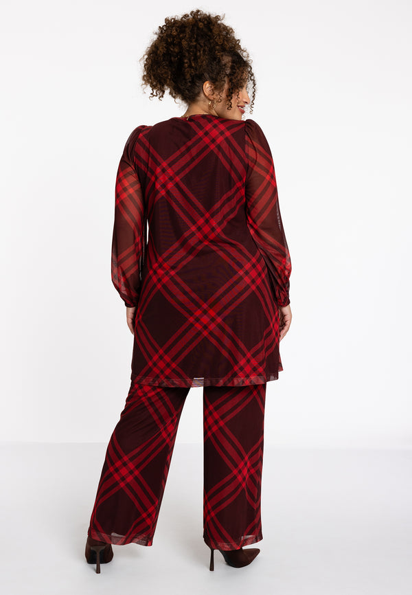 Yoek Tuniek Wide Bottom CHECK - Rood