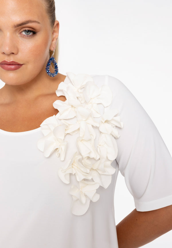 Yoek Tuniek Wide Bottom CORSAGE - Ecru