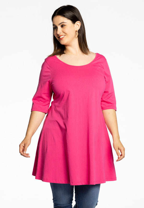 yoek Tuniek wide bottom COTTON - Roze