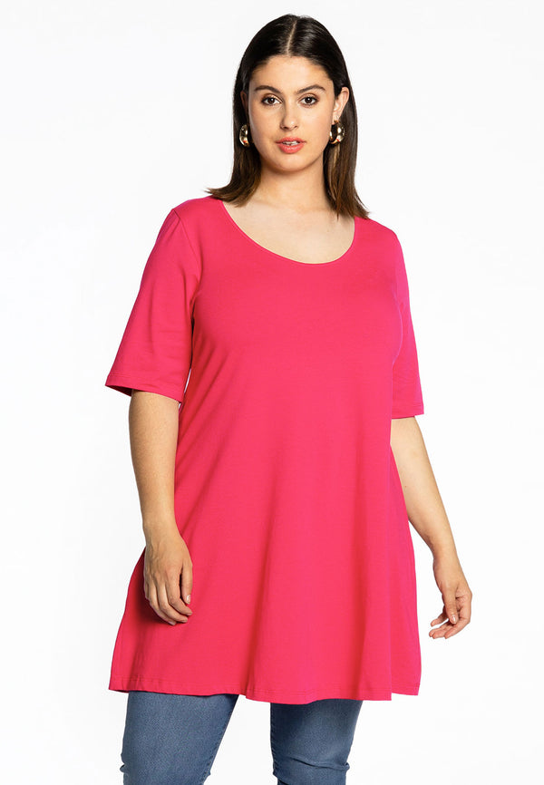 yoek Tuniek wide bottom COTTON - Roze
