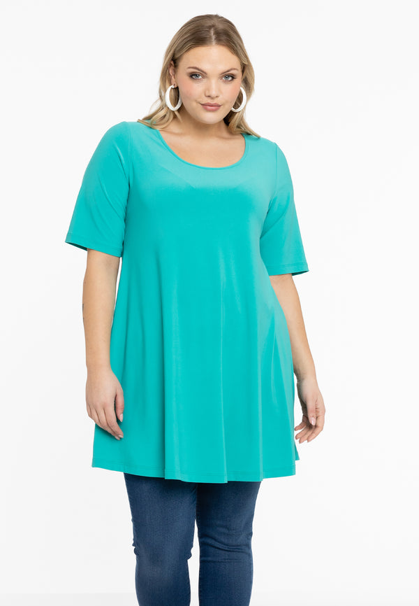 yoek Tuniek wide bottom DOLCE - Turquoise