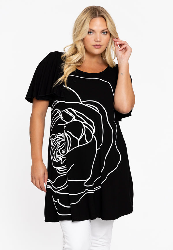 yoek Tuniek wide bottom FIORE - Zwart