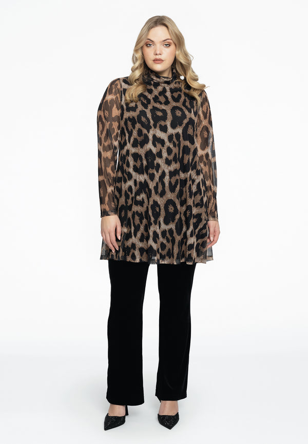 Yoek Tuniek Wide Bottom LEOPARD - Bruin