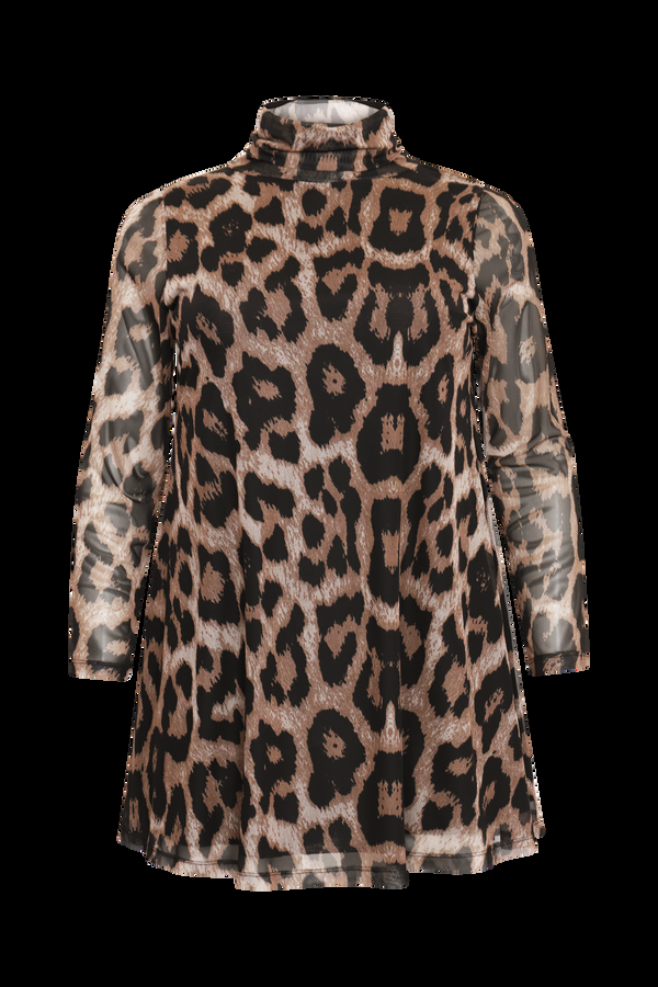 Yoek Tuniek Wide Bottom LEOPARD - Bruin