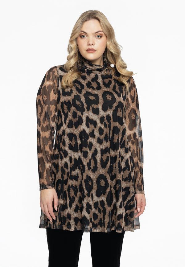 yoek Tuniek wide bottom LEOPARD - Bruin
