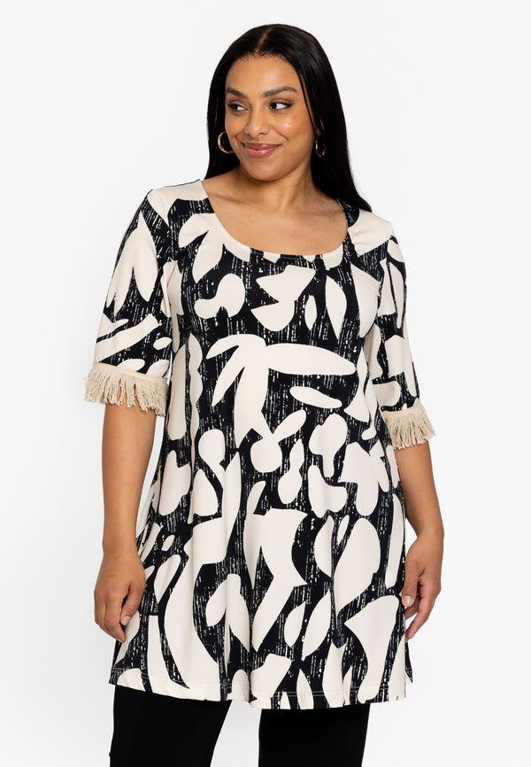 yoek Tuniek wide bottom LINI - ecru