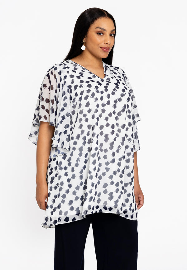 yoek Tuniek wide bottom PEGGY - ecru