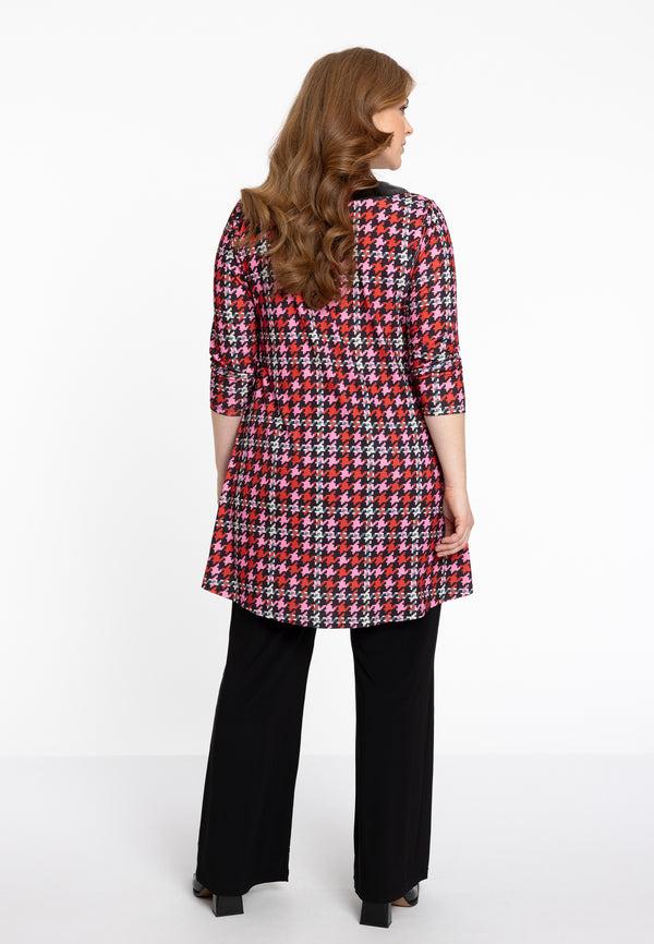 Yoek Tuniek Wide Bottom PIED DE POULE - Rood