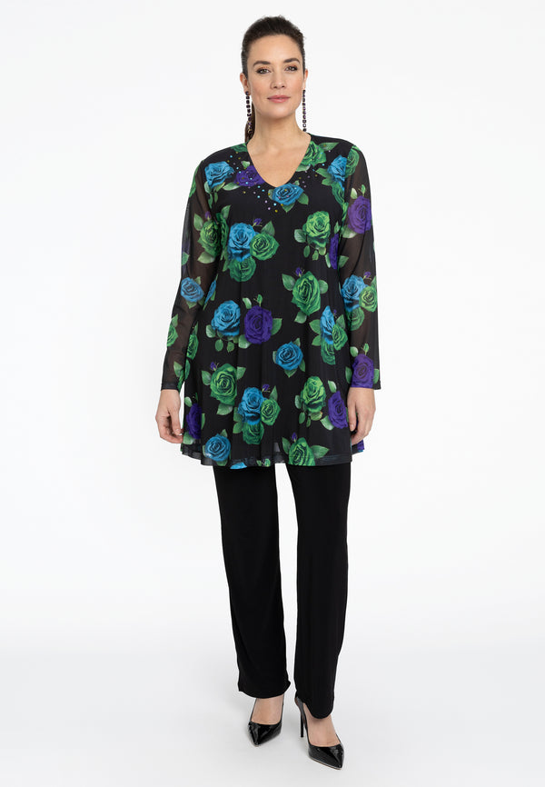 Yoek Tuniek Wide Bottom ROSALIA - Zwart