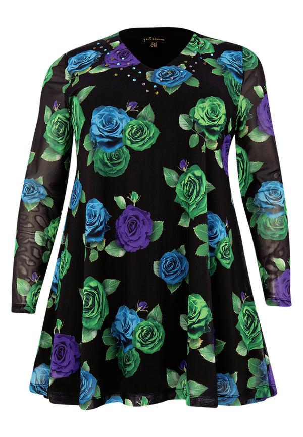 Yoek Tuniek Wide Bottom ROSALIA - Zwart