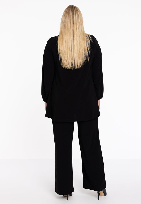 Yoek Tuniek Wide Bottom V-hals Dolce - Zwart